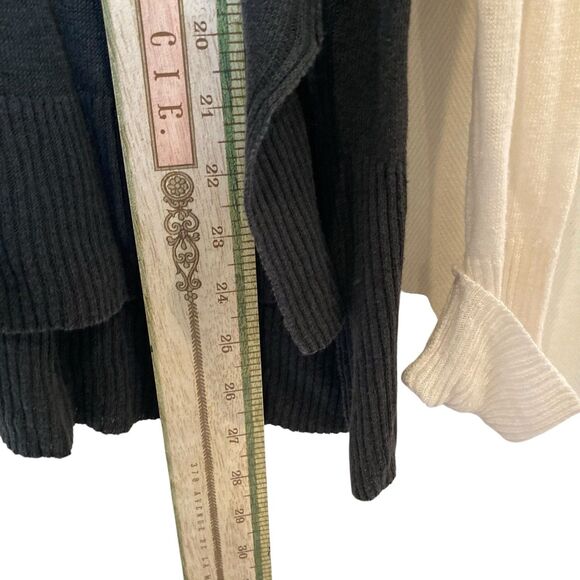 Vertical Design Petite Tiedye Linen Knit Long Sleeve Sweater Size MP Tunic Top - Picture 7 of 10